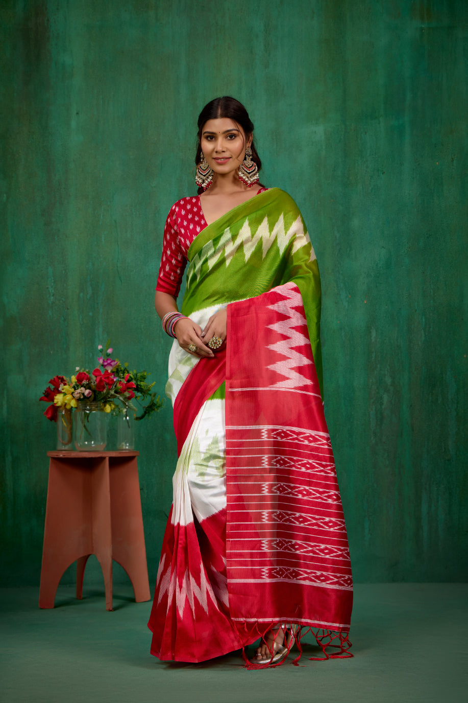 Shop Elegant Green Mysore Art Silk Printed Ready to Wear Saree Online - Best Prices