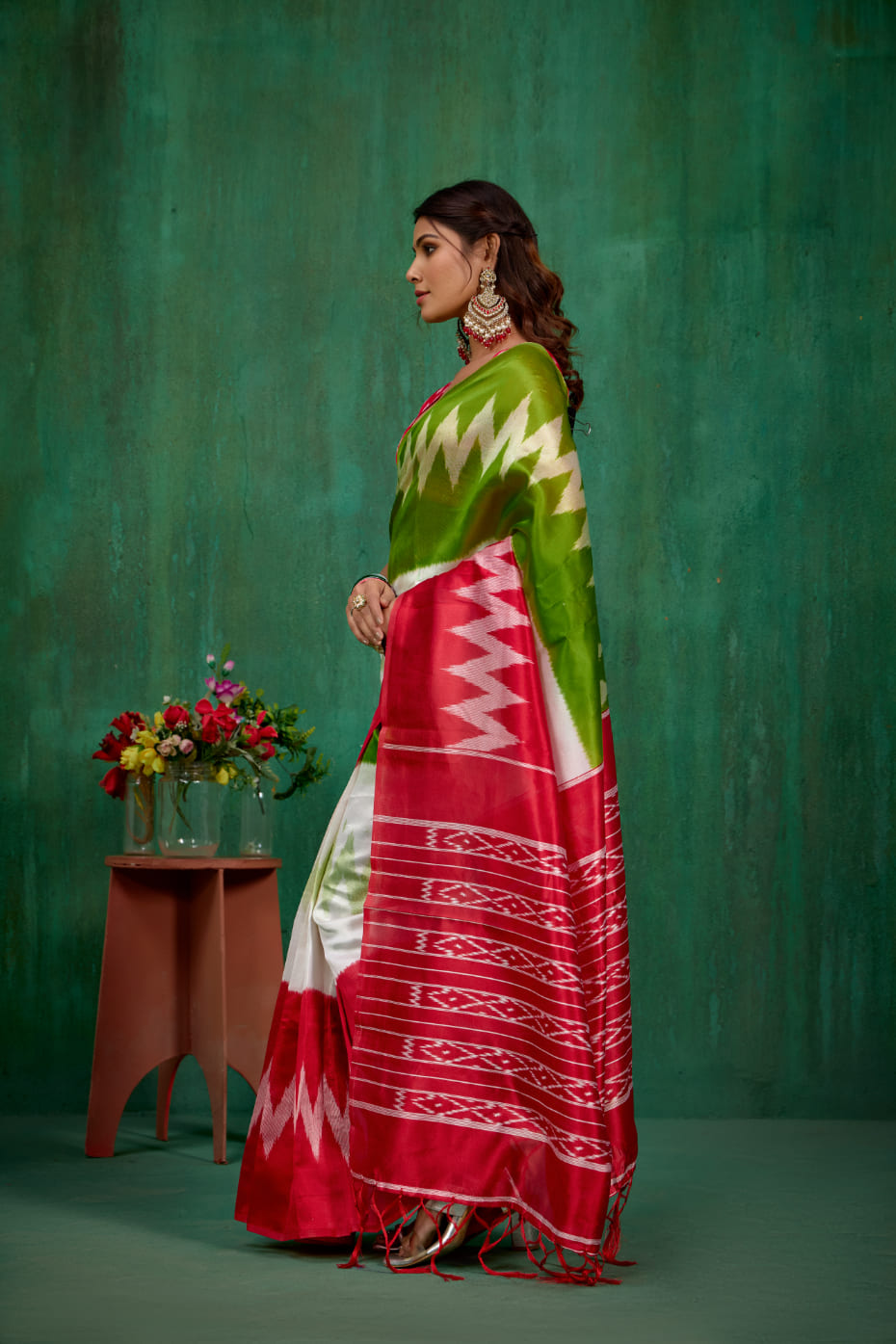 Shop Elegant Green Mysore Art Silk Printed Ready to Wear Saree Online - Best Prices