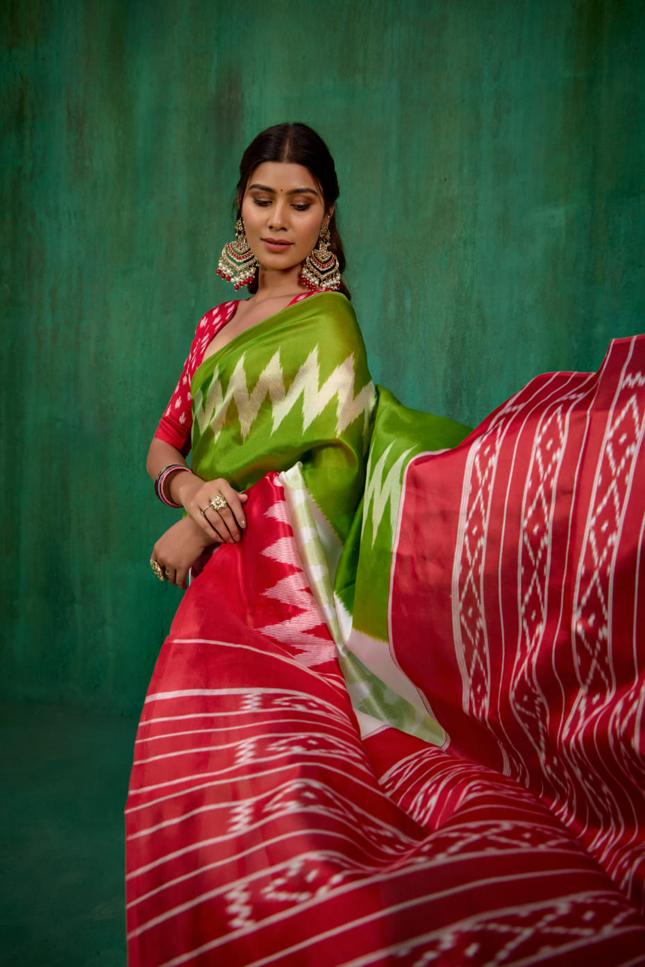 Shop Elegant Green Mysore Art Silk Printed Ready to Wear Saree Online - Best Prices