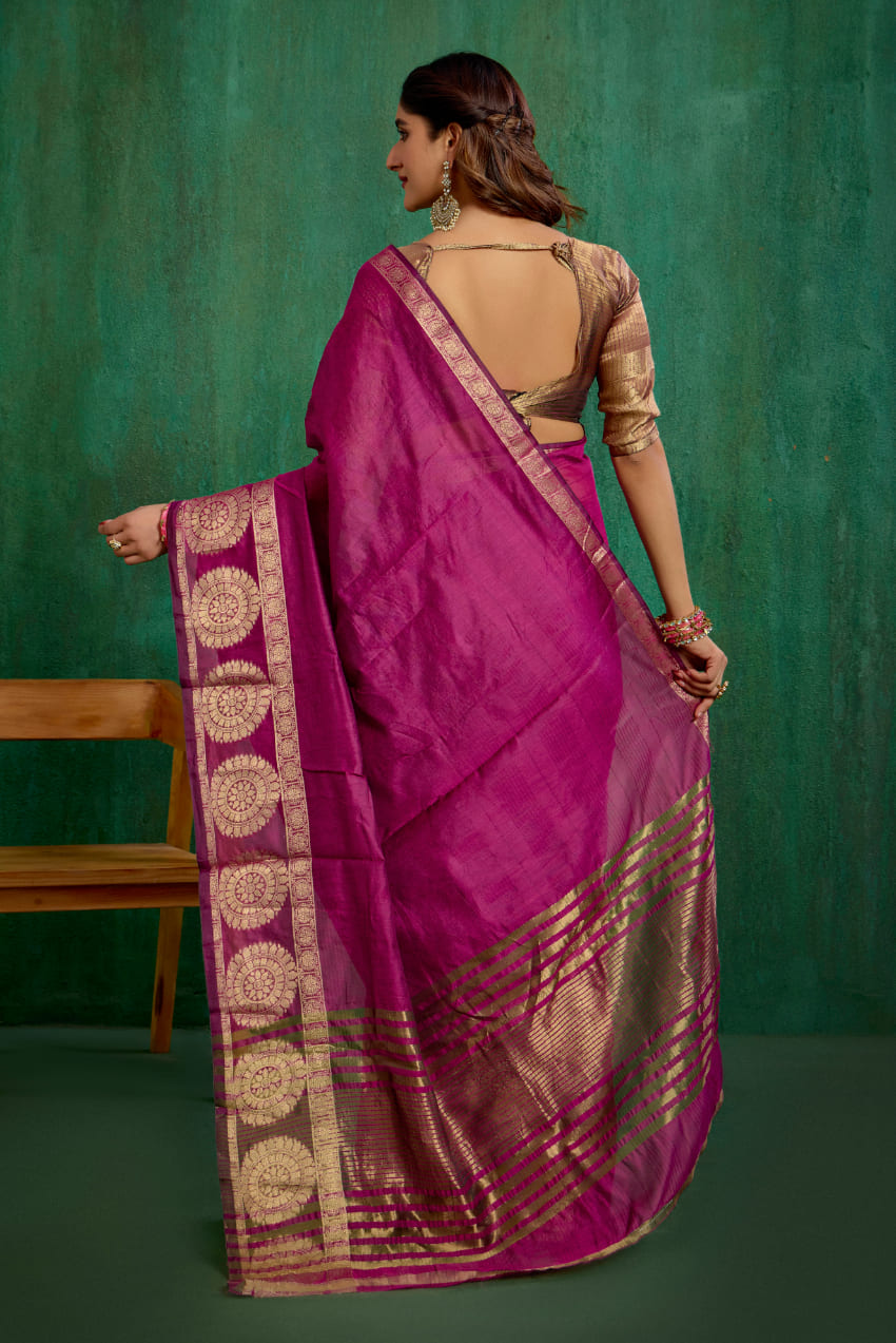 Elegant Pink Cotton Silk Woven Ready to Wear Saree - Perfect for Any Occasion