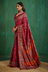 Shop Wine Berry Velvet Tussar Silk Floral Print Ready to Wear Saree Online - Best Prices