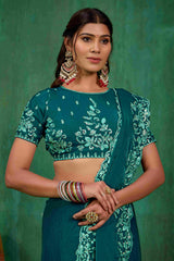 Sea Green Shop Elegant Silk Blend Embroidery Ready to Wear Saree - Perfect for Any Occasion