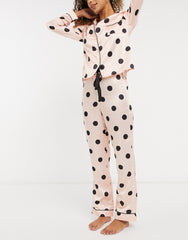 Peach Color Digital Abstract Printed loungewear/Nightsuit For Women With Pants.