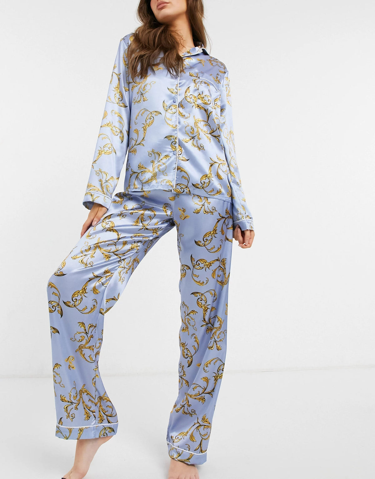 Lavender Color Digital Abstract Printed loungewear/Nightsuit For Women With Pants.