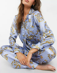 Lavender Color Digital Abstract Printed loungewear/Nightsuit For Women With Pants.