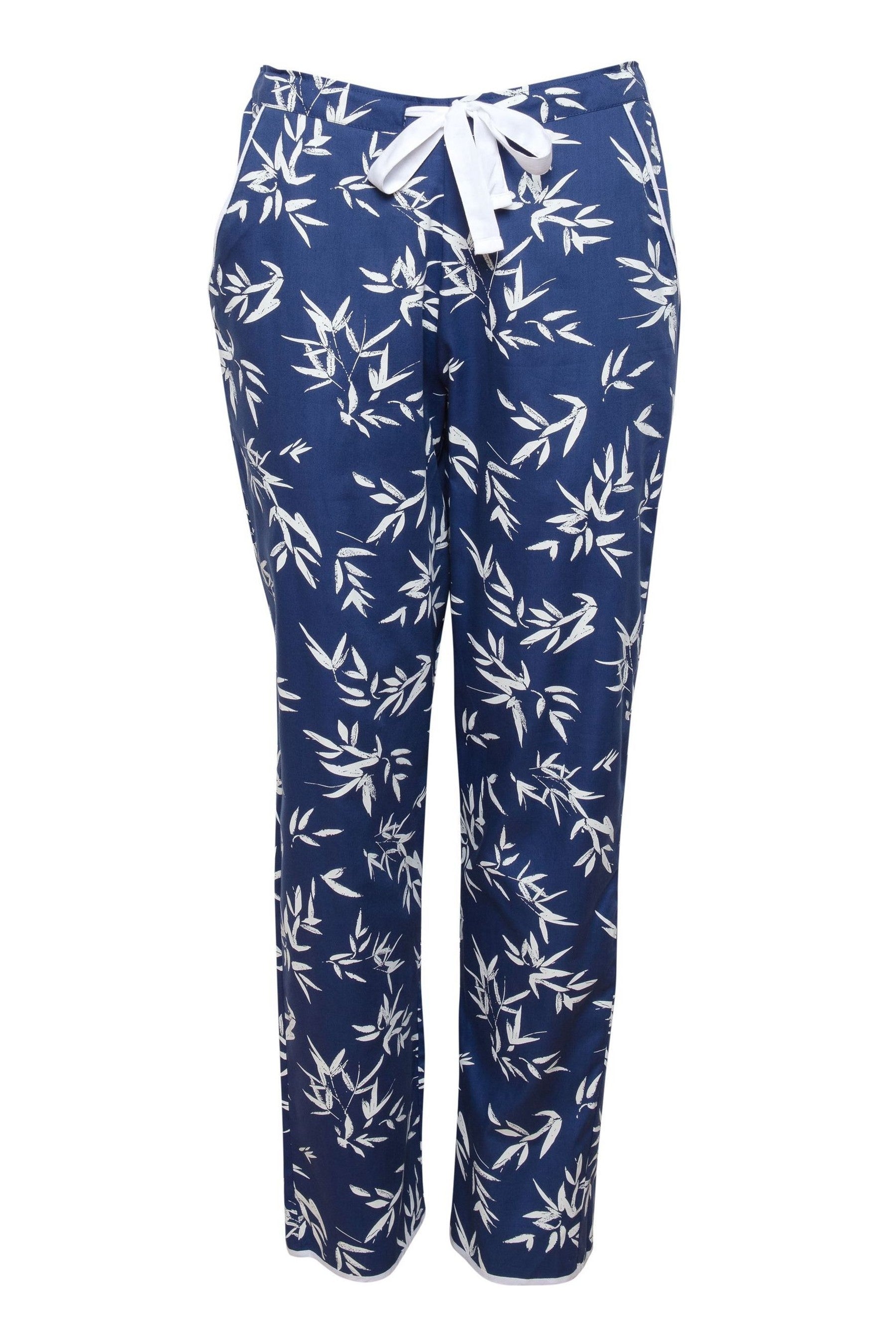 Navy Blue Color Digital Abstract Printed loungewear/Nightsuit For Women With Pants.