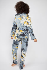 Gray Color Digital Abstract Printed loungewear/Nightsuit For Women With Pants.